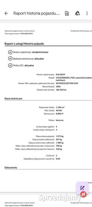 Volkswagen Fox 12 2006 manualna podkarpackie sprzedam