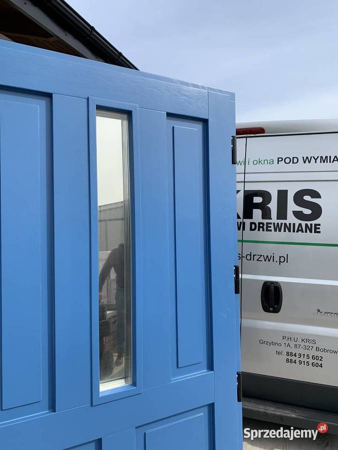 Drzwi zewnętrzne grubość 75 drewniane STYL Grzybno