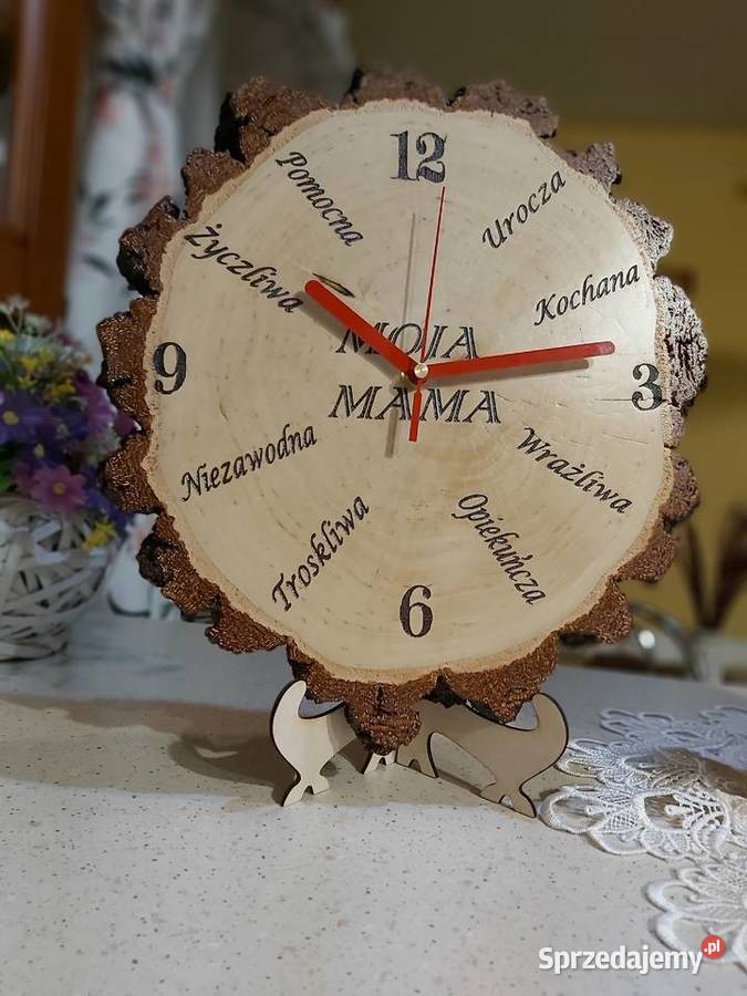 Zegar na plastrze brzozy akacji Dobrzechów