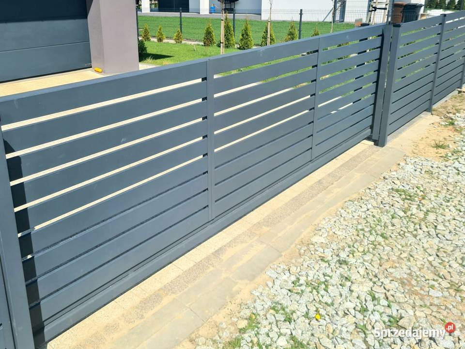 Brama przesuwna ocynkowana MASTER 123 nowoczesna wielkopolskie Ostrów Wielkopolski
