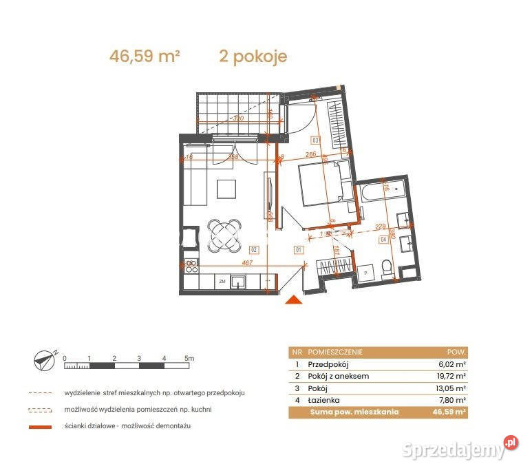 Mieszkanie Katowice Ceglana 4659m2 2pokojowe