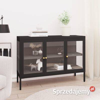 vidaXL Szafka boczna czarna 105x35x70 stal i