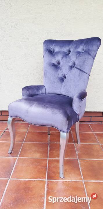 Fotel stylowy pikowany Glamour krzesło fotelik do toaletki