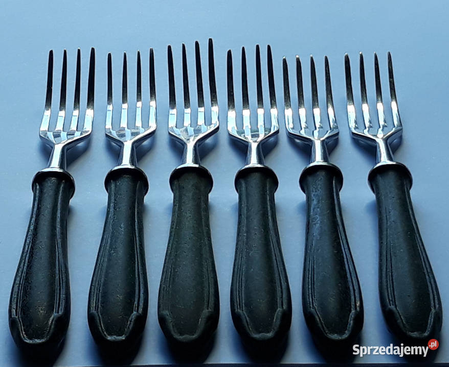 Widelce obiadowe 1 BAKELIT Gerlach sztućce PRL Dąbrowa Górnicza sprzedam