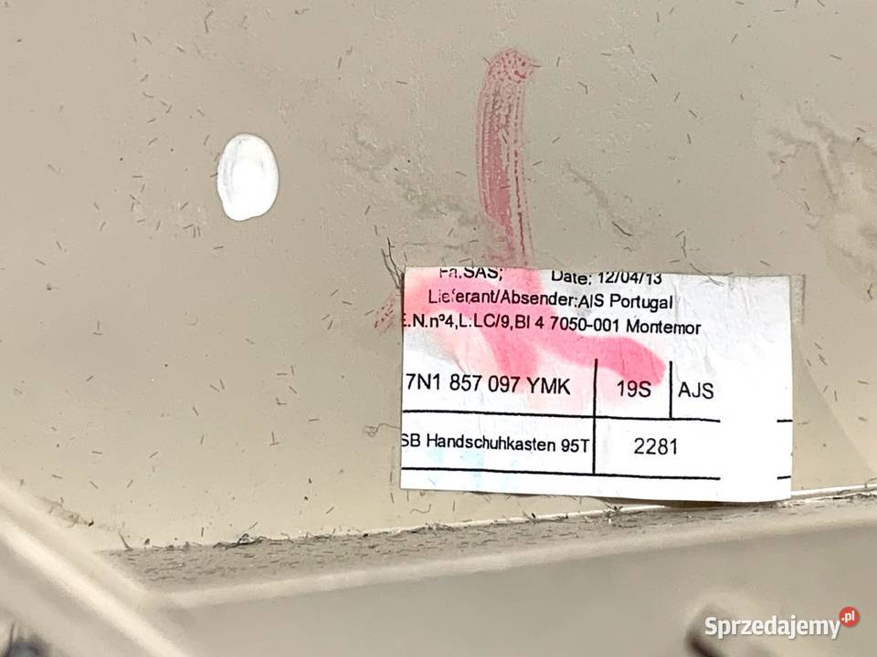 SCHOWEK PASAŻERA VW SHARAN Minivan 7N1857097 osobowe