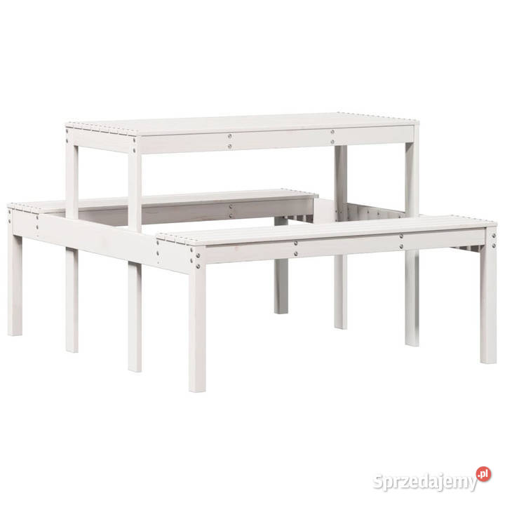 Stół piknikowy biały 110x134x75 lite drewno Warszawa sprzedam