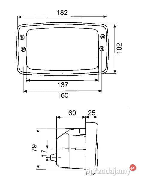 Lampa robocza prostokątna H3 double beam moduł