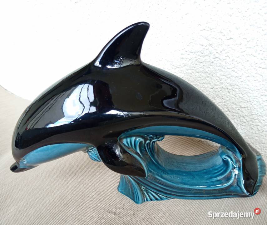 Figurki porcelana Vintage 2 ładne DELFINY firmy Warszawa