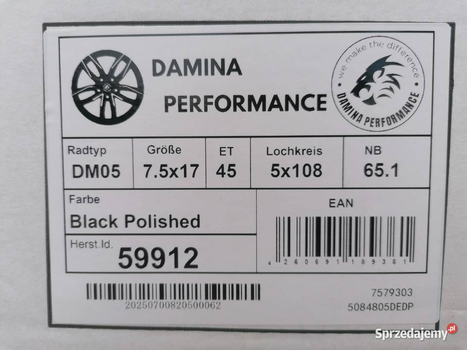 Felgi 17 5x108 BUS Opel Vivaro Fiat Doblo Średnica 17" Żory