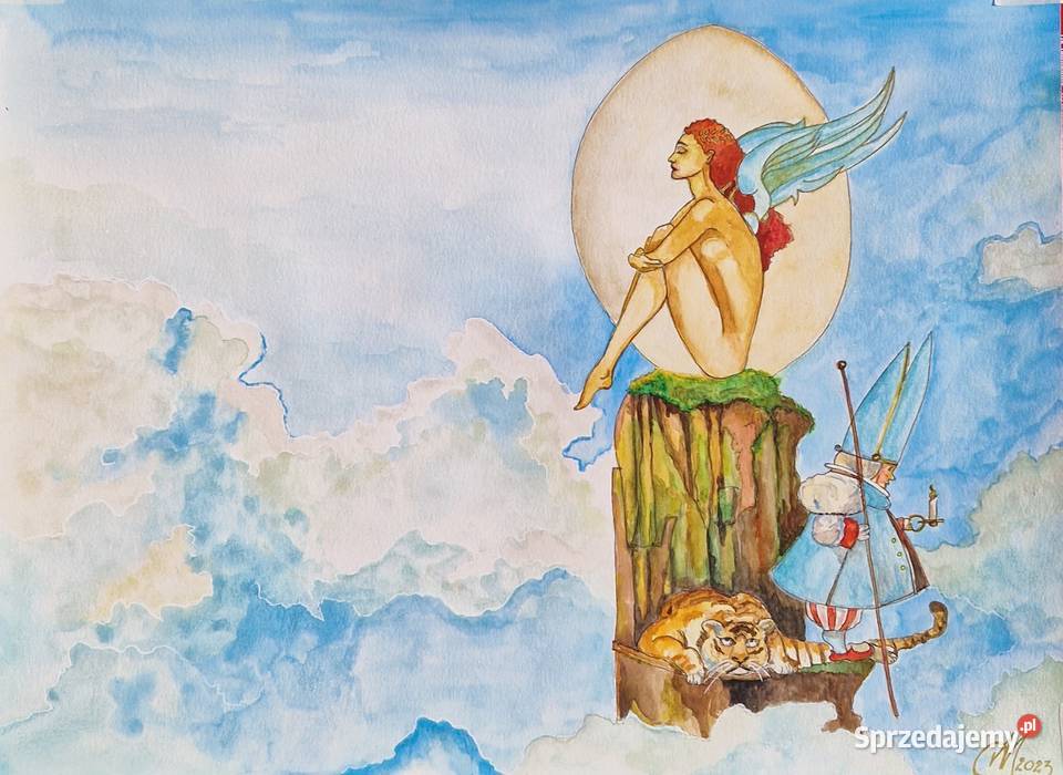 Akwarela A3 Antyki, Sztuka, Kolekcje Łask