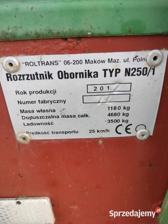 Rozrzutnik obornika 4 tony Partynia