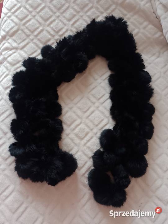 Czarny futrzany szal futrzana Etola futro z małopolskie Kraków sprzedam