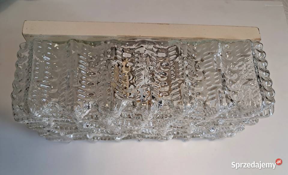 Szklana unikatowa lampa plafon kinkiet z lat 60 małopolskie Kraków sprzedam