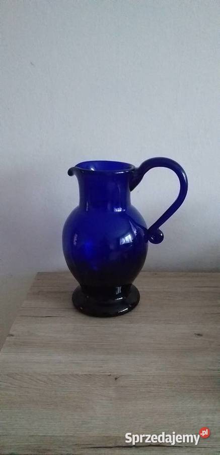 Kobaltowy dzbanek z czasów prl łódzkie Przedbórz
