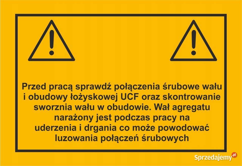 Naklejka ostrzegawcza piktogram BHP uwaga UCF Biuro Kamionna