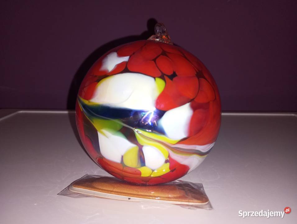 Bombka szklana duża Porcelana i szkło lubelskie Biłgoraj