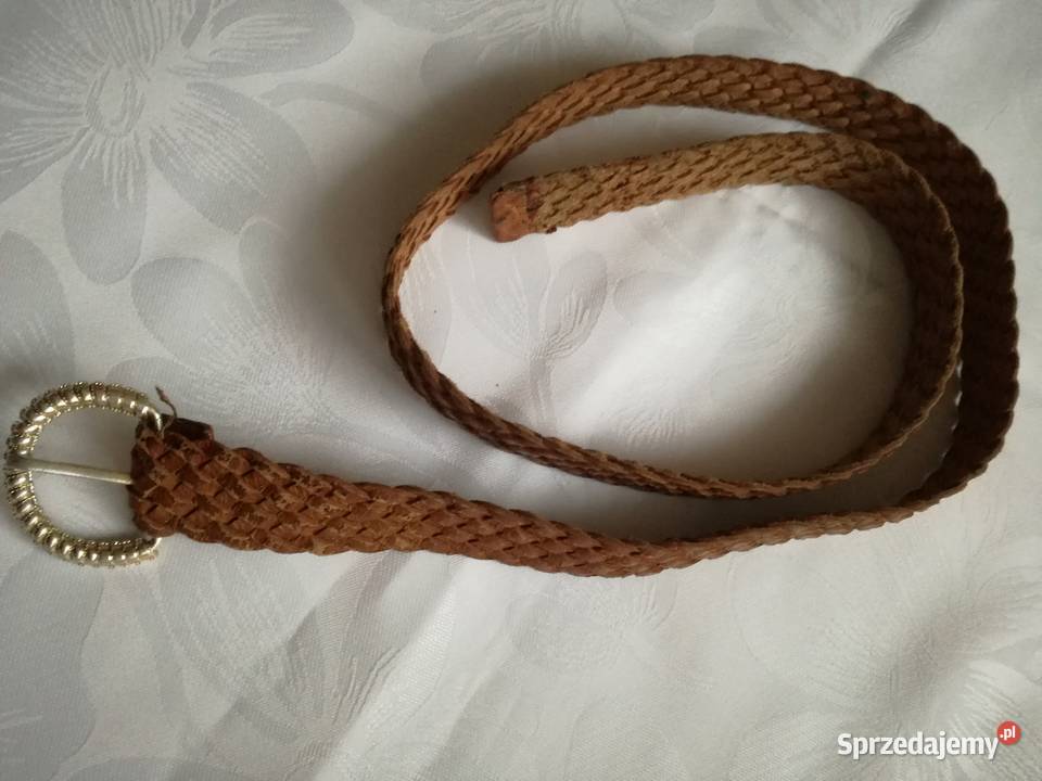 Pasek skórzany pleciony 85cmx25