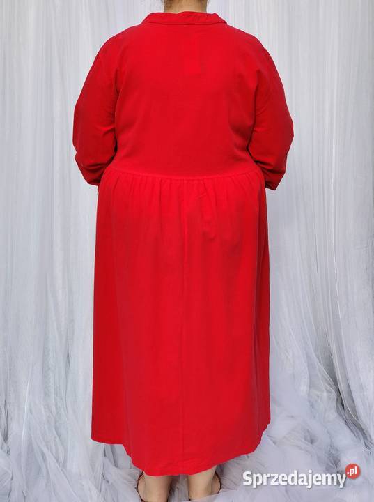 Nowa czerwona sukienka styl vintage 4XL 48 plus Szczecin sprzedam