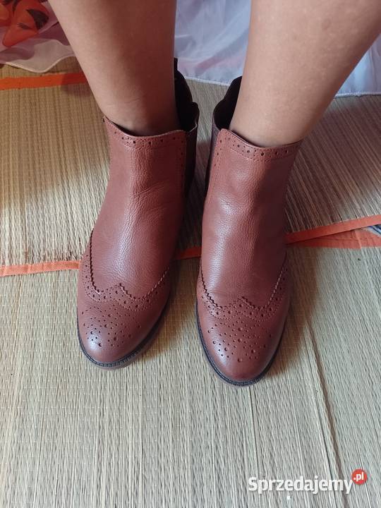 40 Brązowe Sztyblety z Londynu Botki Top Vintage Półbuty Kraków