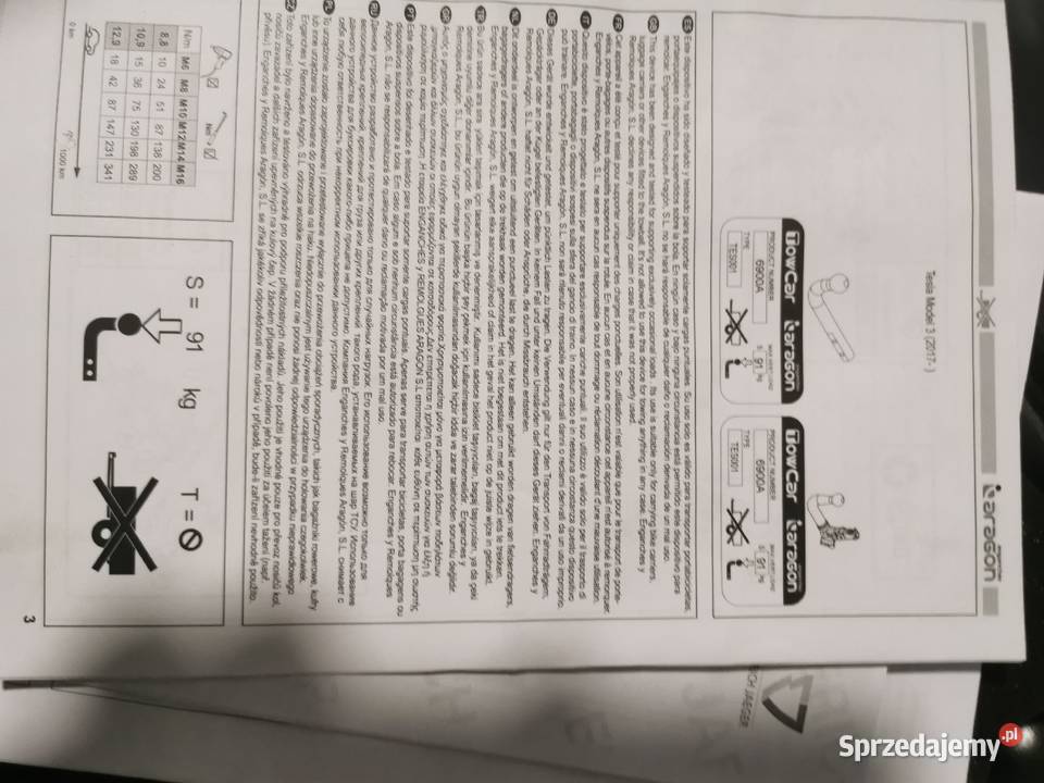 Tesla 3 kula haka aragon towcar Złocieniec