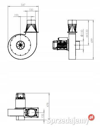 PODAJNIK POWIETRZNY wentylator promieniowy Skawina