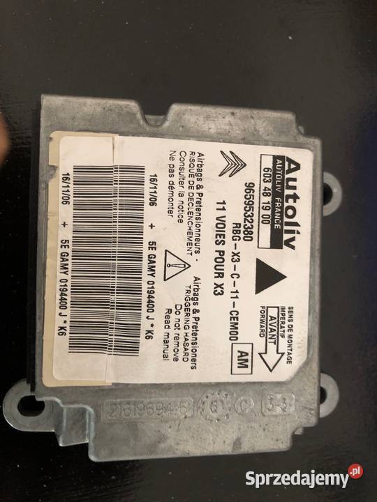 Moduł sensor airbag Autoliv 603481900 9659532380 Pozostałe Prószków