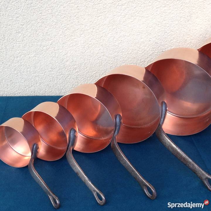 Rondle garnki miedziane komplet 7 Warszawa sprzedam