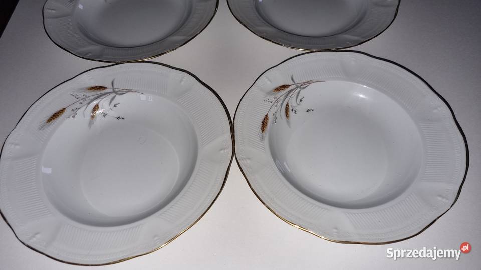 Talerze Głębokie Obiadowe Porcelana Francuska Wola Podłężna