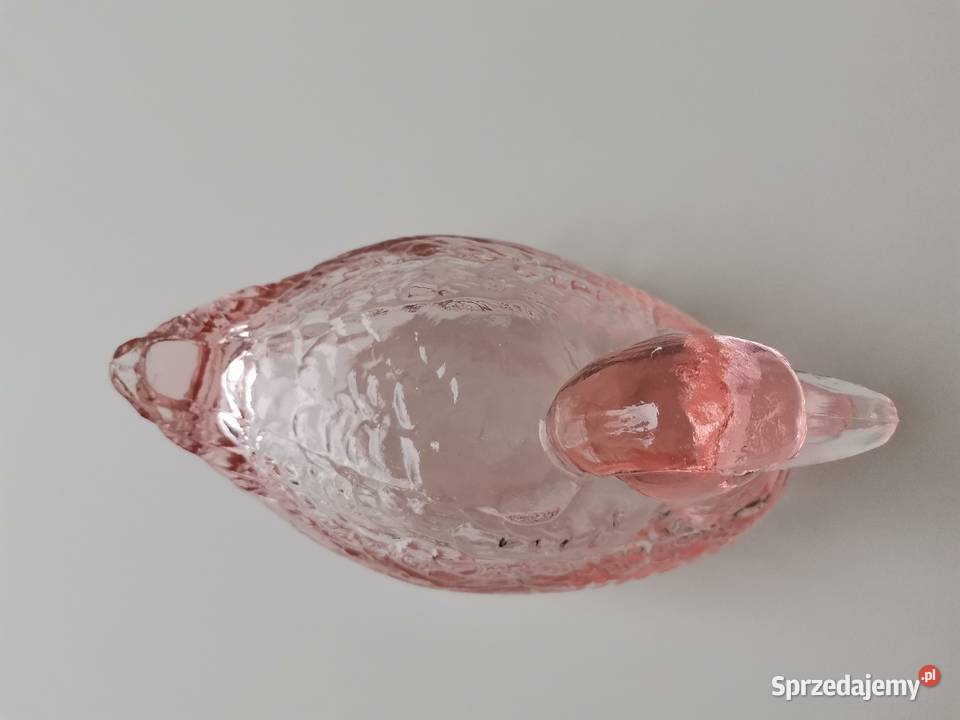 Stara różowa bomboniera figurka Kaczka HSG Katowice