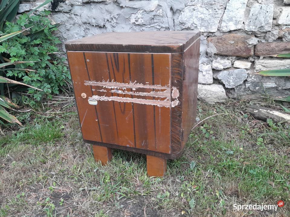 Stara szafka nocna do renowacji zabytek PRL Dąbrowa Górnicza