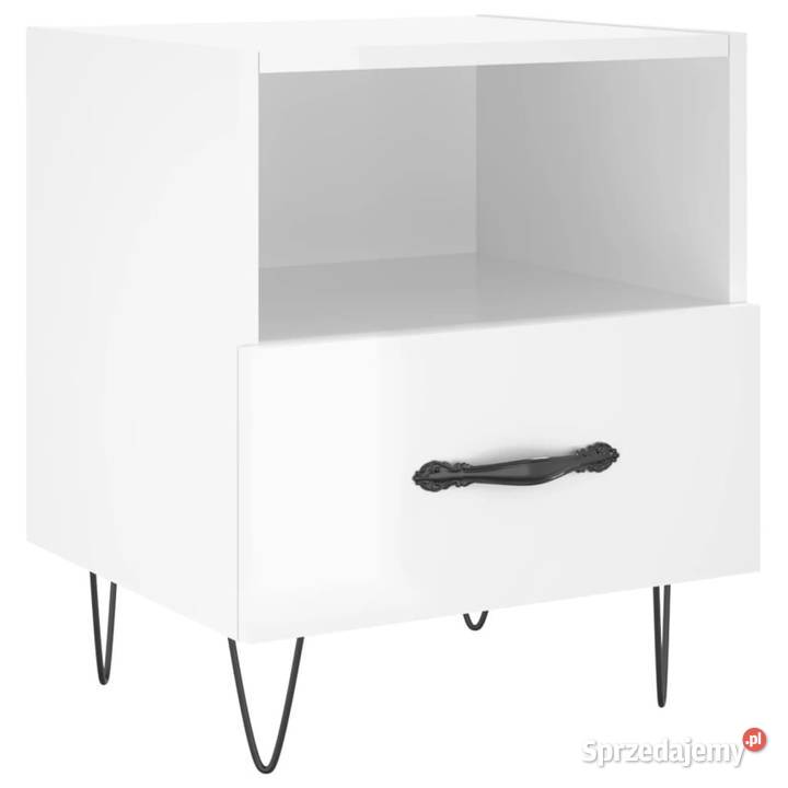 Szafki nocne 2 białe wysoki połysk 40x35x475 Nocne Warszawa sprzedam