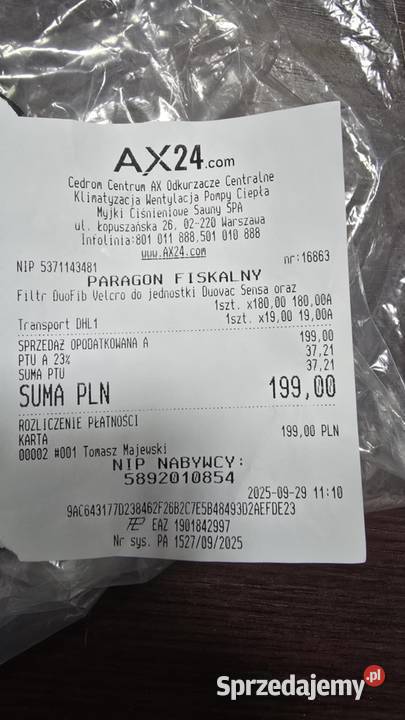 Filtr DuoFib Velcro odkurzacza centralnego Pozostałe Żukowo