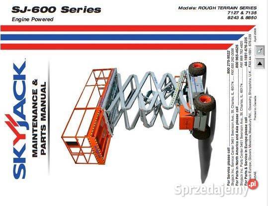 Skyjack SJ6826 SJ600 SJ800 podnosnik instrukcja