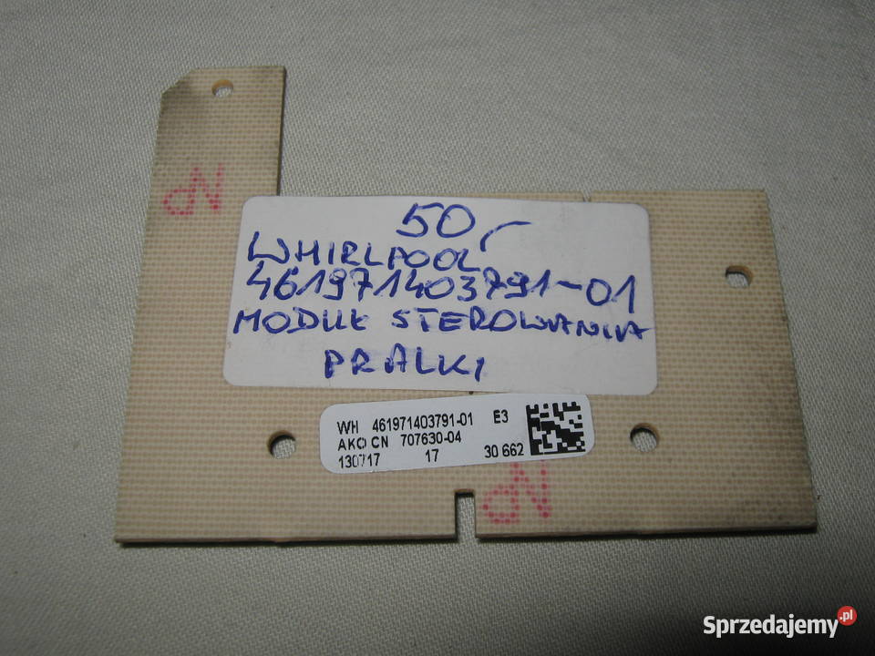 WHIRLPOOL 46197140379101 MODUŁ STEROWANIA PRALKI Pralki i suszarki