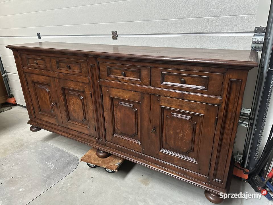 Masywna ciężka dębowa komoda 100 lite drewno 235 Komody