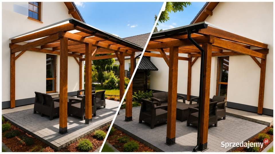 Taras drewniany zadaszenie tarasu altana pergola