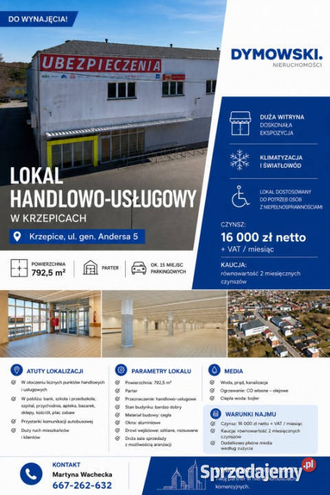 Lokal handlowousługowy do wynajęcia Krzepice