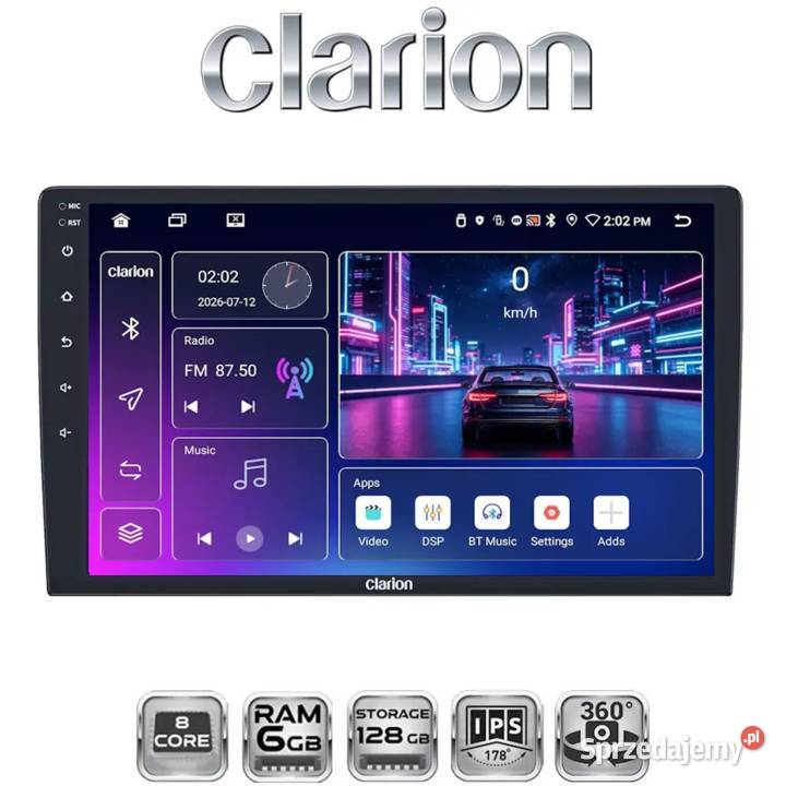 Radio Nawigacja Clarion GL500 Android CarPlay Clarion Radioodtwarzacze lubelskie Łuszczów Drugi
