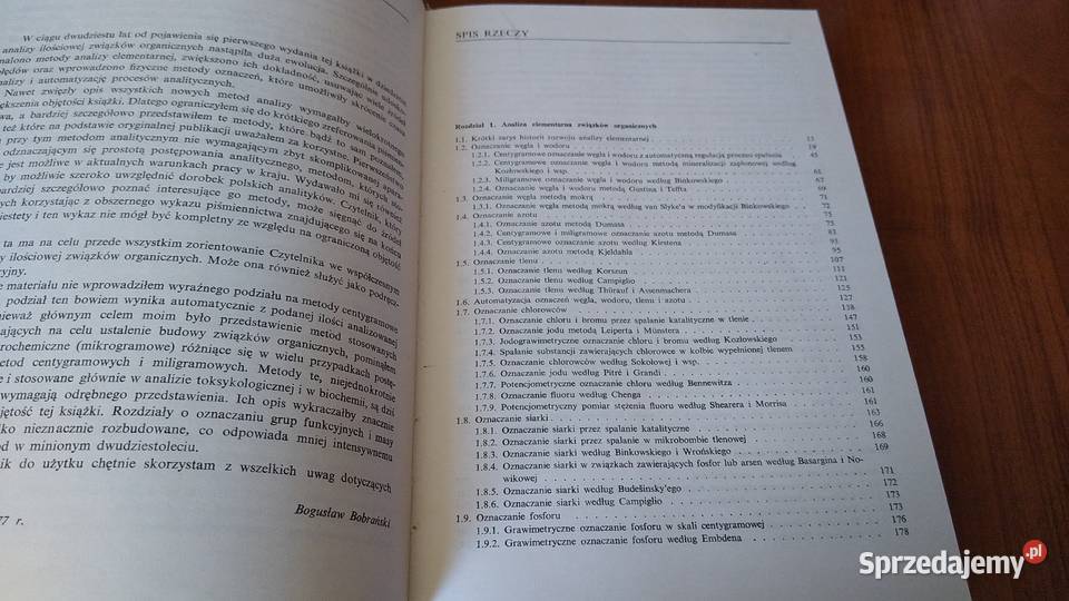 Analiza ilościowa związków organicznych Bogusław Gdańsk sprzedam