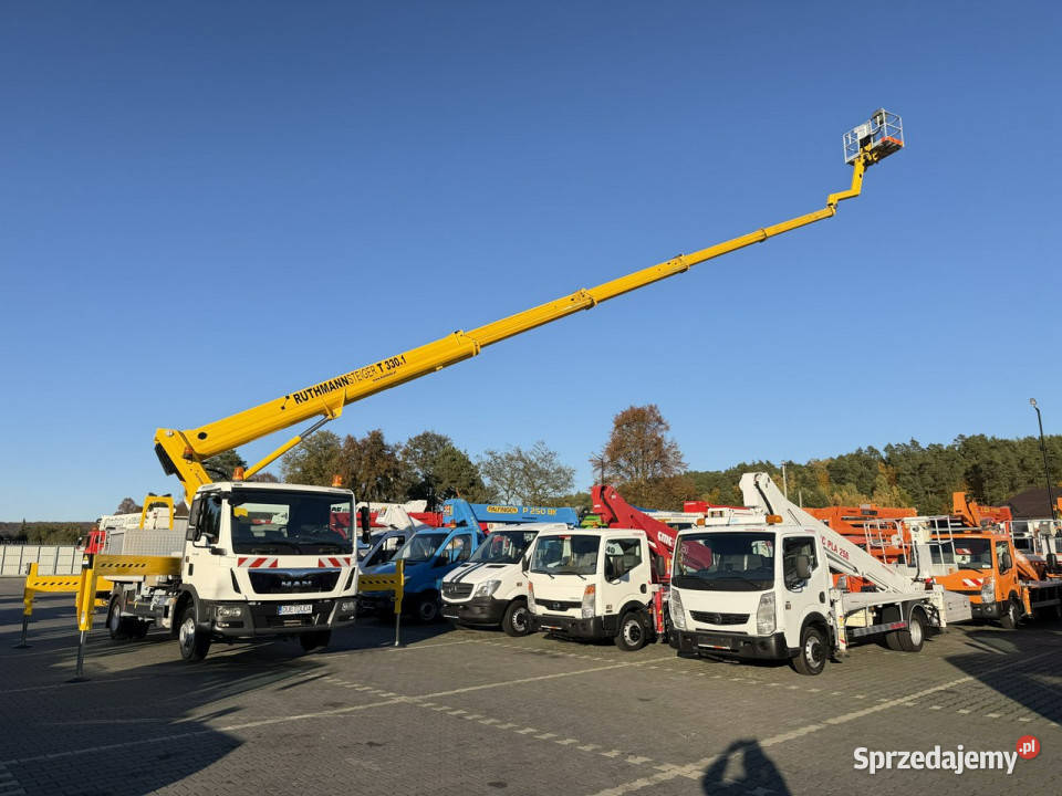 MAN TGL 7150 Zwyżka Ruthmann T330 33Metry w bok elektryczne szyby świętokrzyskie Widełki