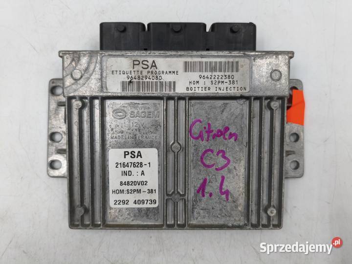 Sterownik Silnika Citroen C3 14 8v KFV Komputery Wyszków