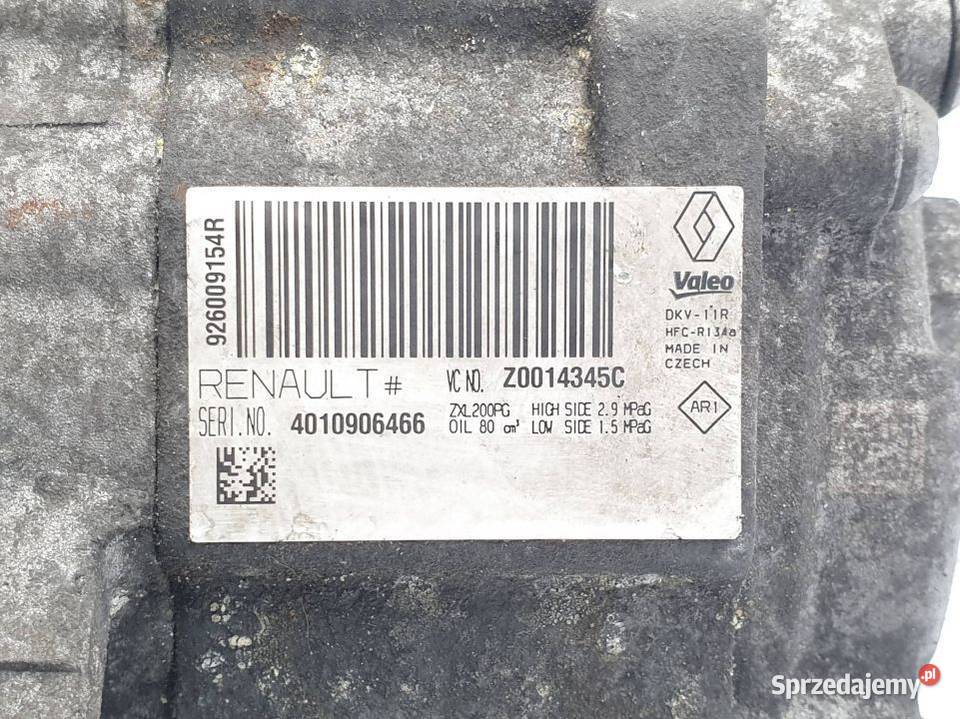 SPRĘŻARKA KLIMATYZACJI DACIA DUSTER 926009154R osobowe Pozostałe Lipno