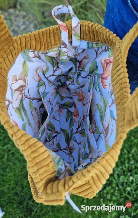 Duża musztardowa torba handmade