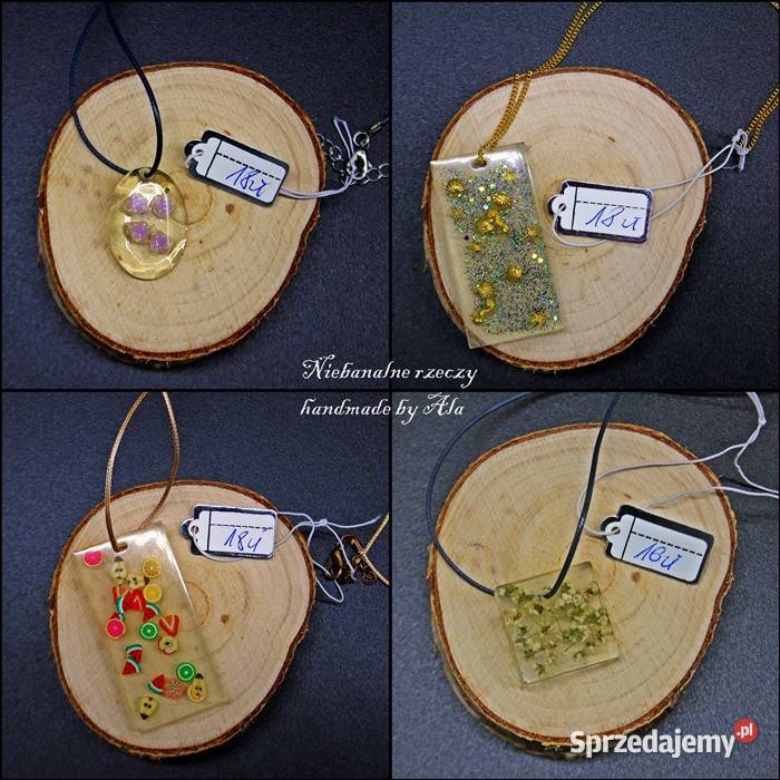 Biżuteria z żywicy wisiorek naszyjnik Kutno