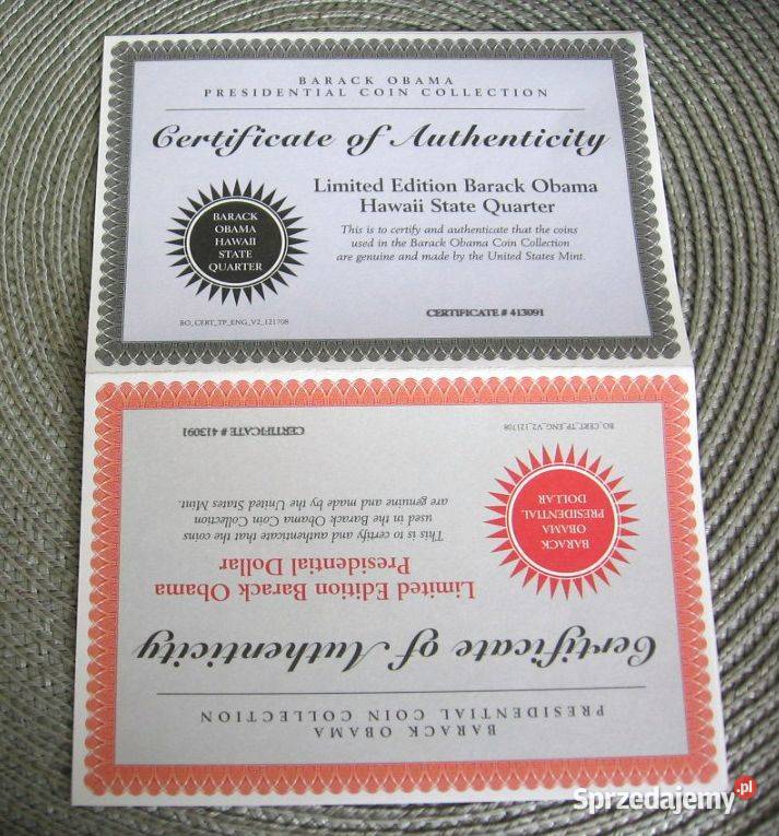 USA Monety Barack Obama e pięknym opakowaniu Numizmatyka