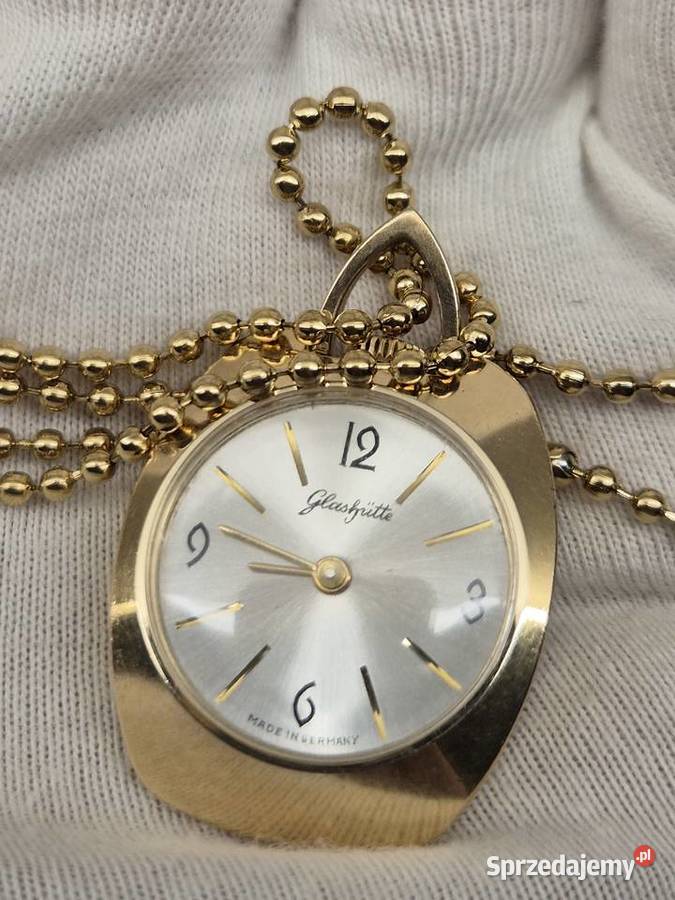 Rzadki zegarek naszyjnik Glashutte Zegarki Chorzów