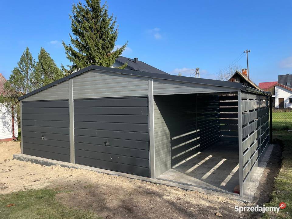 Garaż blaszany 8x6 szary ral 9006 producent Gniezno