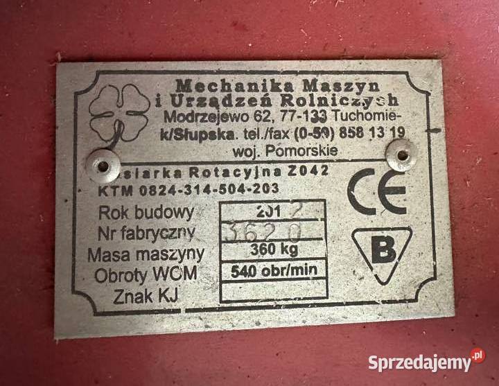 Kosiarka rotacyjna Z042 MIOTK 165m z wałkiem dolnośląskie