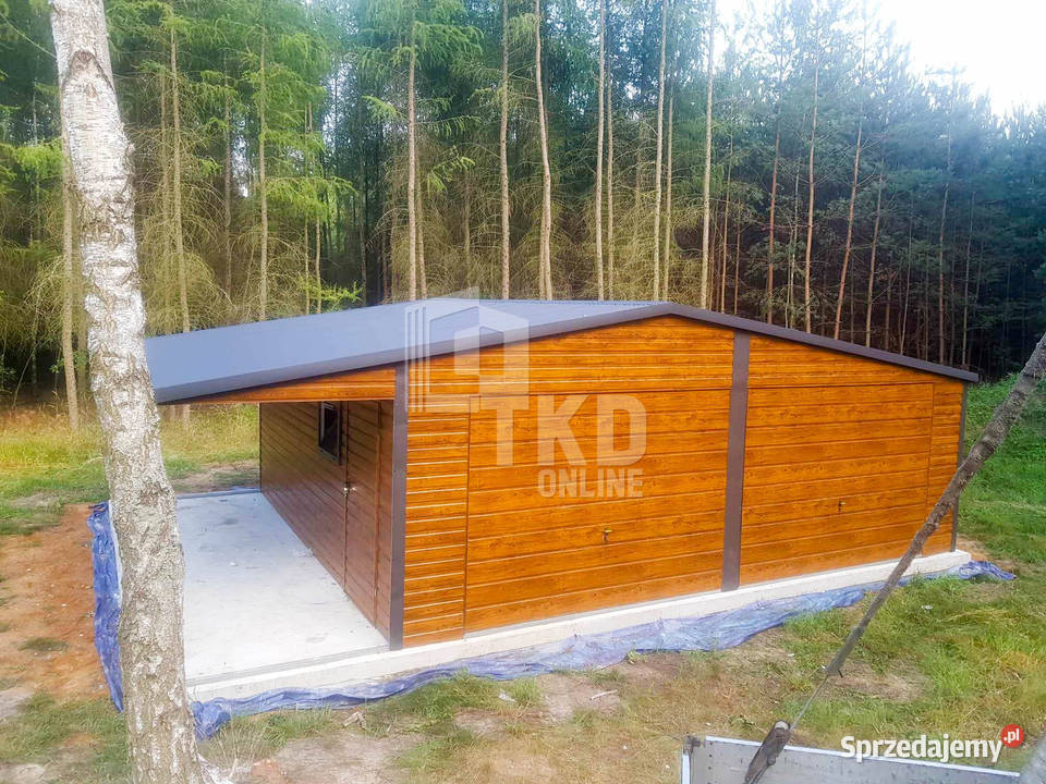 Garaż Blaszany 65x5 wiata 2x5 2x Brama uchylna Sprzedaż wielkopolskie