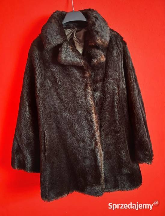 Futro płaszcz z Lamy brązowy/beżowy Gliwice sprzedam